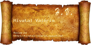 Hivatal Valéria névjegykártya